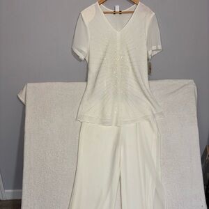 Nicolee Cream 3XL Polyester Top - Ivory Label Visible Mother of the bride/groom